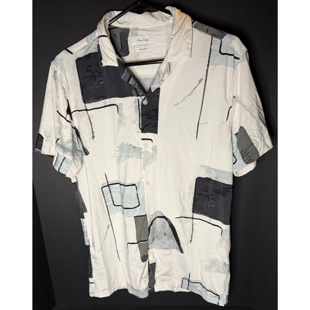 Porter & Ash Abstract Print Kinetic Stretch Mens S Performance Button Shirt